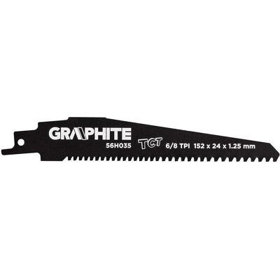 Graphite, Sägeblatt, Reciprocating Saw Blades (Reciprocating Saw Blade, TC, 152 x 24 x 1.25 mm, 8 Graphite, Sägeblatt, Reciprocating Saw Blades (Reciprocating Saw Blade, TC, 152 x 24 x 1.25 mm, 8
