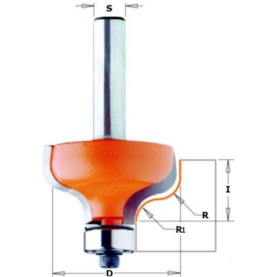 CMT, Fräser, 959.040.11 Profilfräser, gewellt ohne erhabenen Rand R=4 Schaft 8mm CMT, Fräser, 959.040.11 Profilfräser, gewellt ohne erhabenen Rand R=4 Schaft 8mm