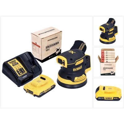 DeWalt, Schleifmaschine + Poliermaschine, DCW 210 D1 Akku Exzenterschleifer 18 V 125 mm Brushless + 1x Akku 2,0 Ah + Ladegerät + 1x T (Exzenterschleifer) DeWalt, Schleifmaschine + Poliermaschine, DCW 210 D1 Akku Exzenterschleifer 18 V 125 mm Brushless + 1x Akku 2,0 Ah + Ladegerät + 1x T (Exzenterschleifer)