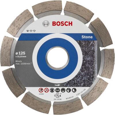 Bosch Professional Zubehör, Sägeblatt, Diamanttrennscheibe Standard for Stone, 125 x 22,23 x 1,6 x 10 mm, 10er-Pack Bosch Professional Zubehör, Sägeblatt, Diamanttrennscheibe Standard for Stone, 125 x 22,23 x 1,6 x 10 mm, 10er-Pack