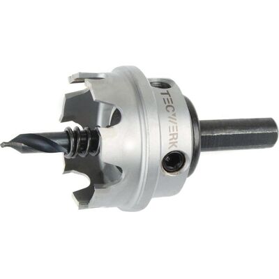 Tecwerk, Lochsäge, Lochsäge Sägen-Ø 100 mm Schnitttiefe 4 mm HM-bestückt mit Bohrer und Feder (100 mm) Tecwerk, Lochsäge, Lochsäge Sägen-Ø 100 mm Schnitttiefe 4 mm HM-bestückt mit Bohrer und Feder (100 mm)