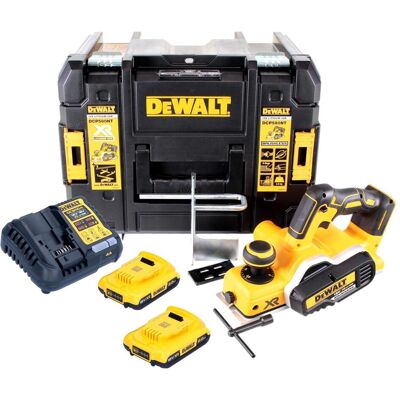 DeWalt, Hobelmaschine, DCP 580 D2 Akku Hobel 18V 82mm + 2x Akku 2,0Ah + Ladegerät + TSTAK DeWalt, Hobelmaschine, DCP 580 D2 Akku Hobel 18V 82mm + 2x Akku 2,0Ah + Ladegerät + TSTAK