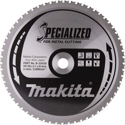 Makita, Sägeblatt, SPECIALIZED Sägeblatt für Metall Ø 305x25.4x60Z Makita, Sägeblatt, SPECIALIZED Sägeblatt für Metall Ø 305x25.4x60Z