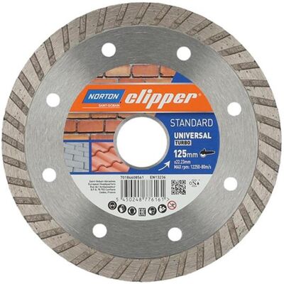 Symantec Norton Clipper, Sägeblatt, Diamantscheibe Standard Universal Turbo 125 x22,23 mm Symantec Norton Clipper, Sägeblatt, Diamantscheibe Standard Universal Turbo 125 x22,23 mm