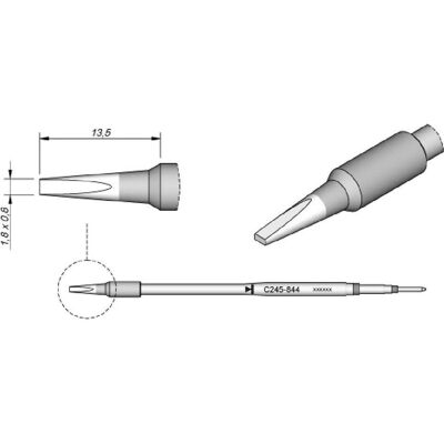 JBC Lötspitze Serie C245 Meisselform, C245844/1,8 x 0,8 mm, gerade, 20 mm länger, Lötgerät Zubehör JBC Lötspitze Serie C245 Meisselform, C245844/1,8 x 0,8 mm, gerade, 20 mm länger, Lötgerät Zubehör