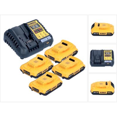 DeWalt, Werkzeugakku + Ladegerät, DCB 1104 D4 Akku Starter Set 12 V / 18 V 4x Akku 2,0 Ah + DCB 1104 Ladegerät (18 V) DeWalt, Werkzeugakku + Ladegerät, DCB 1104 D4 Akku Starter Set 12 V / 18 V 4x Akku 2,0 Ah + DCB 1104 Ladegerät (18 V)