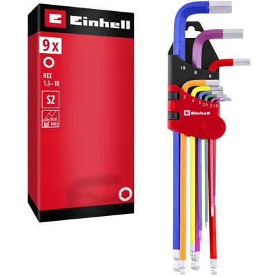 Einhell, Sechskantschlüssel, Accessories Stiftschl.-Satz 9-tlg farblich Einhell, Sechskantschlüssel, Accessories Stiftschl.-Satz 9-tlg farblich