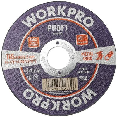 Workpro, Sägeblatt, Cutting disc for metal and stainless steel profi/t41 ø115 x 1,0 x 22,2 mm Workpro, Sägeblatt, Cutting disc for metal and stainless steel profi/t41 ø115 x 1,0 x 22,2 mm