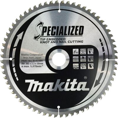 Makita, Sägeblatt, SPECIALIZED Sägeb.260x30x64Z Makita, Sägeblatt, SPECIALIZED Sägeb.260x30x64Z