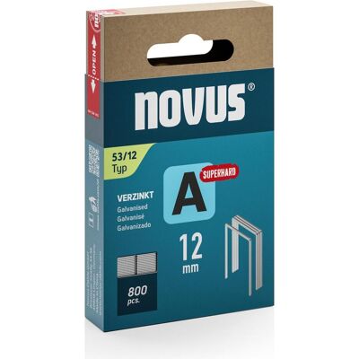 Novus, Tackerklammern + Tackernägel, Feindrahtklammern A 53 12mm Super Hard Novus, Tackerklammern + Tackernägel, Feindrahtklammern A 53 12mm Super Hard