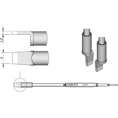 JBC Lötspitze Serie C420, C420273/4,0 mm, für Dual-In-Line-IC (Lötspitze), Lötgerät Zubehör JBC Lötspitze Serie C420, C420273/4,0 mm, für Dual-In-Line-IC (Lötspitze), Lötgerät Zubehör