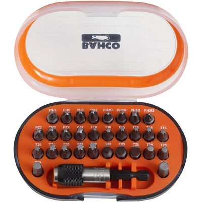 Bahco Bits, 1/4"-Bitsatz für Phillips-, Pozidriv- und TORX-Schrauben 42 mm × 65 mm × 110 mm - 31-teilig (Kreuz Phillips PH, Kreuz Pozidriv PZ, Torq) Bahco Bits, 1/4"-Bitsatz für Phillips-, Pozidriv- und TORX-Schrauben 42 mm × 65 mm × 110 mm - 31-teilig (Kreuz Phillips PH, Kreuz Pozidriv PZ, Torq)