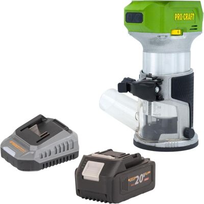 Procraft, Fräse, POB24bb Akku Multifunktionsfräse 20 V 6 / 8 mm Brushless + 1x Akku 4,0 Ah + Ladegerät (Oberfräse) Procraft, Fräse, POB24bb Akku Multifunktionsfräse 20 V 6 / 8 mm Brushless + 1x Akku 4,0 Ah + Ladegerät (Oberfräse)