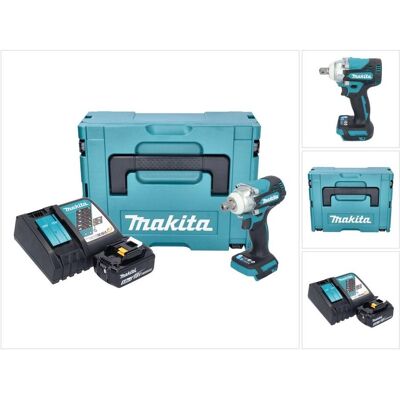 Makita, Bohrmaschine + Akkuschrauber, DTW 301 RT1J Akku Schlagschrauber 18 V 330 Nm 1/2" Brushless + 1x Akku 5,0 Ah + Ladegerät + (Schlagschrauber) Makita, Bohrmaschine + Akkuschrauber, DTW 301 RT1J Akku Schlagschrauber 18 V 330 Nm 1/2" Brushless + 1x Akku 5,0 Ah + Ladegerät + (Schlagschrauber)
