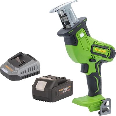 Procraft, Säbelsäge, PSS30bb Akku Säbelsäge 20 V Brushless + 1x Akku 4,0 Ah + Ladegerät Procraft, Säbelsäge, PSS30bb Akku Säbelsäge 20 V Brushless + 1x Akku 4,0 Ah + Ladegerät