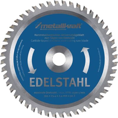 Metallkraft Kreissägeblatt - Edelstahl - 355mm Metallkraft Kreissägeblatt - Edelstahl - 355mm