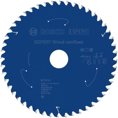 Bosch Professional Zubehör, Sägeblatt, EXPERT Wood Kreissägeblatt, 190x30 mm, T48 Bosch Professional Zubehör, Sägeblatt, EXPERT Wood Kreissägeblatt, 190x30 mm, T48