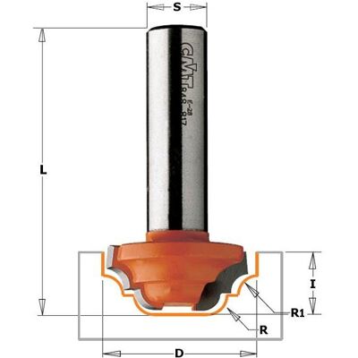 CMT, Fräser, 948.317.11 31,7 mm Profilfräser R=4 Schaft 8 mm CMT, Fräser, 948.317.11 31,7 mm Profilfräser R=4 Schaft 8 mm