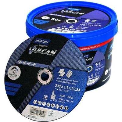 Symantec Norton Clipper, Sägeblatt, Clipper 66252839959 Vulcan Trennscheiben 230x1,9x22,23mm 50 Stück im Eimer Symantec Norton Clipper, Sägeblatt, Clipper 66252839959 Vulcan Trennscheiben 230x1,9x22,23mm 50 Stück im Eimer