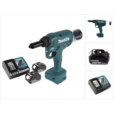 Makita, Tacker + Nagelpistole, DRV 250 RM Akku Blindnietsetzgerät 18V 20kN Brushless + 2x Akku 4,0Ah + Ladegerät Makita, Tacker + Nagelpistole, DRV 250 RM Akku Blindnietsetzgerät 18V 20kN Brushless + 2x Akku 4,0Ah + Ladegerät