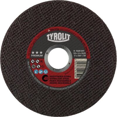 Tyrolit, Sägeblatt, Trennscheibe Premium D125x1mm gerade INOX Bohrung 22,23 mm Tyrolit, Sägeblatt, Trennscheibe Premium D125x1mm gerade INOX Bohrung 22,23 mm