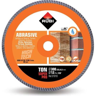 Rubi, Sägeblatt, 31909 TON-250 Superpro 250 mm x 25.4 mm Diamanttrennscheibe Abrasive Rubi, Sägeblatt, 31909 TON-250 Superpro 250 mm x 25.4 mm Diamanttrennscheibe Abrasive