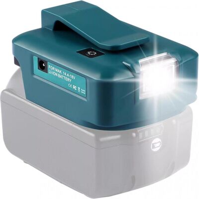 LKD, Werkzeugakku + Ladegerät, Powerbank Adapter für Makita 14.4-18V mit LED Licht und USB-C (18 V) LKD, Werkzeugakku + Ladegerät, Powerbank Adapter für Makita 14.4-18V mit LED Licht und USB-C (18 V)