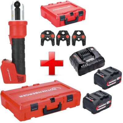 Rothenberger, Presswerkzeug, ROMAX NANO Akku Pressmaschine 18 V 34 kN CAS + 2x Akku 4,0 Ah + Ladegerät + 3 tlg. SV (Rohrpresse) Rothenberger, Presswerkzeug, ROMAX NANO Akku Pressmaschine 18 V 34 kN CAS + 2x Akku 4,0 Ah + Ladegerät + 3 tlg. SV (Rohrpresse)