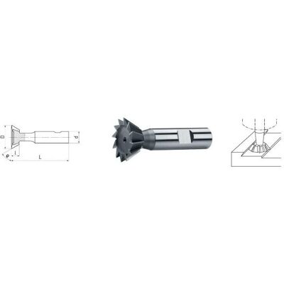 Elmag, Fräser, - HSS Co5 Winkel-Stirnfräser DIN 1835B Ø 16,0 x 6,3 mm, 60° Elmag, Fräser, - HSS Co5 Winkel-Stirnfräser DIN 1835B Ø 16,0 x 6,3 mm, 60°