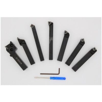 Elmag, Zubehör Maschine, - Wendeplatten-Drehmeissel-Satz 7-teilig, 12 x 12 mm Elmag, Zubehör Maschine, - Wendeplatten-Drehmeissel-Satz 7-teilig, 12 x 12 mm