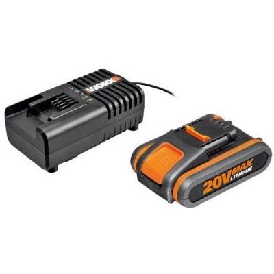 Worx, Werkzeugakku + Ladegerät, WA3601 Akku Set 2,0 batt. + lader (20 V) Worx, Werkzeugakku + Ladegerät, WA3601 Akku Set 2,0 batt. + lader (20 V)