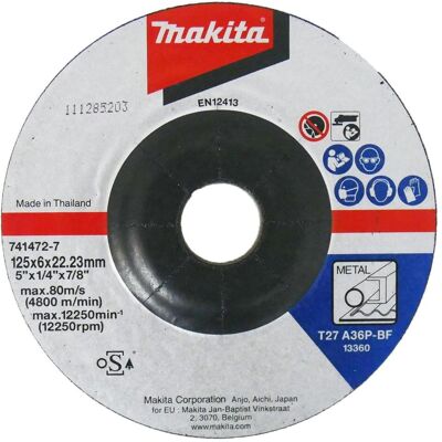 Makita, Schleifmittel, Schruppscheibe 125x6mm Stahl (36, A36P) Makita, Schleifmittel, Schruppscheibe 125x6mm Stahl (36, A36P)
