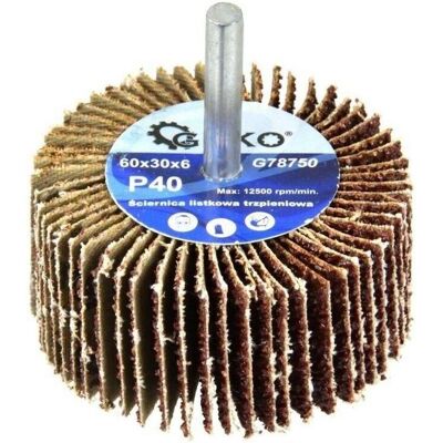 GEKO, Schleifmittel, Schleifscheibe mit Schaft, 60 x 30 x 6 mm, P60 (P60) GEKO, Schleifmittel, Schleifscheibe mit Schaft, 60 x 30 x 6 mm, P60 (P60)