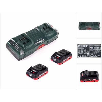 Metabo Akkuset - LIHD 4,0Ah, 2 Batterien, Doppelladegerät Metabo Akkuset - LIHD 4,0Ah, 2 Batterien, Doppelladegerät