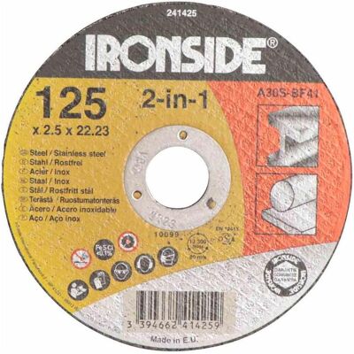 Ironside, Sägeblatt, 241425 Trennscheiben124x2,5mm Metall Bohrung 22mm Ironside, Sägeblatt, 241425 Trennscheiben124x2,5mm Metall Bohrung 22mm