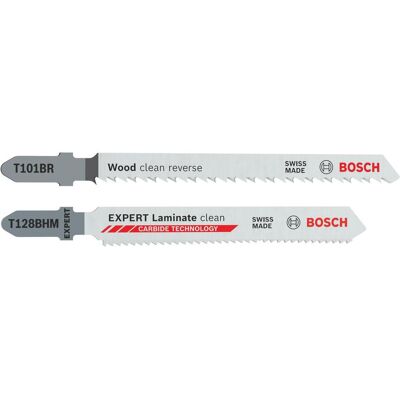 Bosch Professional, Sägeblatt, T101BR und EXPERT Laminate clean T128BHM Stichsägeblätter-Set, 26-tlg. Bosch Professional, Sägeblatt, T101BR und EXPERT Laminate clean T128BHM Stichsägeblätter-Set, 26-tlg.