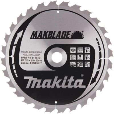 Makita, Sägeblatt, HM-Kreissägeblatt MAKBLADE TCT TCT • 315 x 30 mm • 28 Zähne • Holz Makita, Sägeblatt, HM-Kreissägeblatt MAKBLADE TCT TCT • 315 x 30 mm • 28 Zähne • Holz
