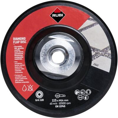Rubi, Schleifmittel, TARCZA ELASTYCZNA FLAP DISC 100/120 115MM ŚREDNI Rubi, Schleifmittel, TARCZA ELASTYCZNA FLAP DISC 100/120 115MM ŚREDNI