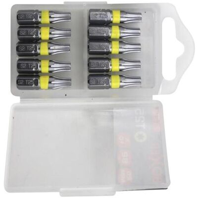 Boxer, Bits, TORX 25 bitssaet gul 10 stk. Boxer, Bits, TORX 25 bitssaet gul 10 stk.