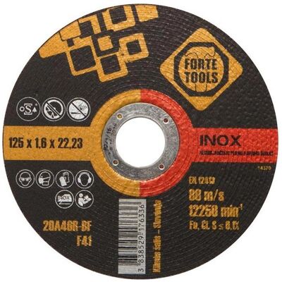 Forte tools, Sägeblatt, CUTTING DISC 125X1.6X22.23 MMFORTE TOOL Forte tools, Sägeblatt, CUTTING DISC 125X1.6X22.23 MMFORTE TOOL