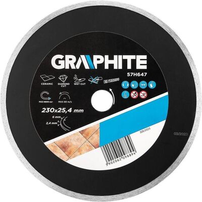 Graphite, Sägeblatt, Diamanttrennscheibe 230 x 25,4 mm massiv für 59G891 Graphite, Sägeblatt, Diamanttrennscheibe 230 x 25,4 mm massiv für 59G891