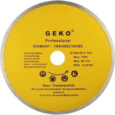 GEKO, Sägeblatt, Diamant-Trennscheibe Allround, 200x8x25,4mm GEKO, Sägeblatt, Diamant-Trennscheibe Allround, 200x8x25,4mm