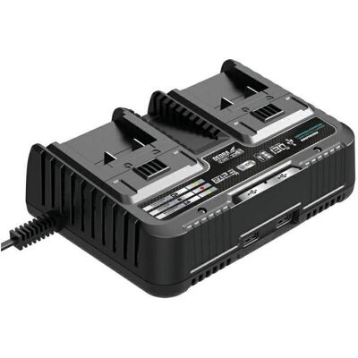 Dedra, Werkzeugakku + Ladegerät, Doppelladegerät DED7038V, 18V (20 V) (20 V) Dedra, Werkzeugakku + Ladegerät, Doppelladegerät DED7038V, 18V (20 V) (20 V)