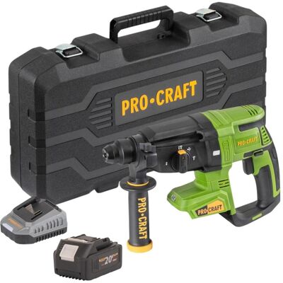 Procraft, Bohrmaschine + Akkuschrauber, PHA40bb-c Akku Bohrhammer 20 V 2,6 J SDS plus Brushless + 1x Akku 4,0 Ah + Ladegerät + (Bohrhammer) Procraft, Bohrmaschine + Akkuschrauber, PHA40bb-c Akku Bohrhammer 20 V 2,6 J SDS plus Brushless + 1x Akku 4,0 Ah + Ladegerät + (Bohrhammer)