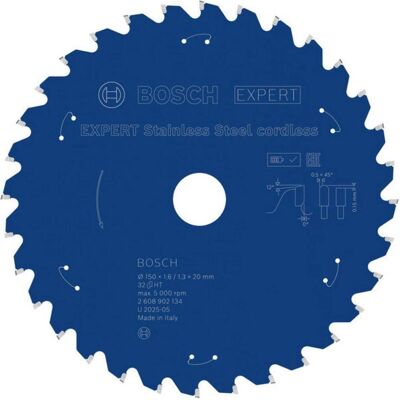 Bosch Professional Zubehör, Sägeblatt, EXPERT Stainless Steel Kreissägeblatt, 150x20 mm, T32 Bosch Professional Zubehör, Sägeblatt, EXPERT Stainless Steel Kreissägeblatt, 150x20 mm, T32