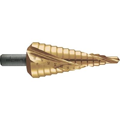 Alpen, Bohrereinsatz, HSS-ECo Stufenbohrer Gr.4 Ø 6-37 TiN-beschichtet (6 Millimeter) Alpen, Bohrereinsatz, HSS-ECo Stufenbohrer Gr.4 Ø 6-37 TiN-beschichtet (6 Millimeter)