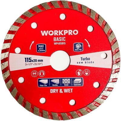 Workpro, Sägeblatt, Diamond turbo disc basic, ø115 x 20 mm Workpro, Sägeblatt, Diamond turbo disc basic, ø115 x 20 mm