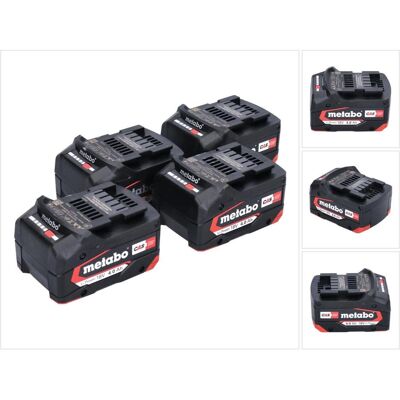 Metabo, Werkzeugakku + Ladegerät, Akku Set 4x Li-Power Akkupack 18 V 4,0 Ah CAS Li-Ion ( 4x 625027000 ) mit Ladestandsanzeige (18 V) Metabo, Werkzeugakku + Ladegerät, Akku Set 4x Li-Power Akkupack 18 V 4,0 Ah CAS Li-Ion ( 4x 625027000 ) mit Ladestandsanzeige (18 V)