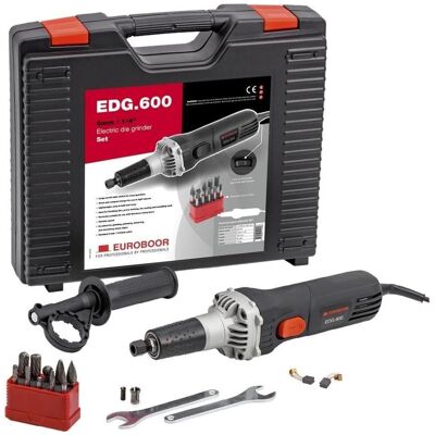 Euroboor, Schleifmaschine + Poliermaschine, 30514100008004 EDG.600 SET EU2 Gratschleifer 600 Watt im Koffer inkl. 10 Grate (Geradschleifer) Euroboor, Schleifmaschine + Poliermaschine, 30514100008004 EDG.600 SET EU2 Gratschleifer 600 Watt im Koffer inkl. 10 Grate (Geradschleifer)