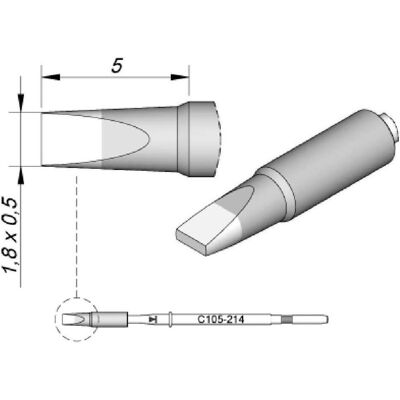 JBC Lötspitze Serie C115, Meisselform, C115214/1,8 x 0,5 mm, gerade, High Thermal, Lötgerät Zubehör JBC Lötspitze Serie C115, Meisselform, C115214/1,8 x 0,5 mm, gerade, High Thermal, Lötgerät Zubehör